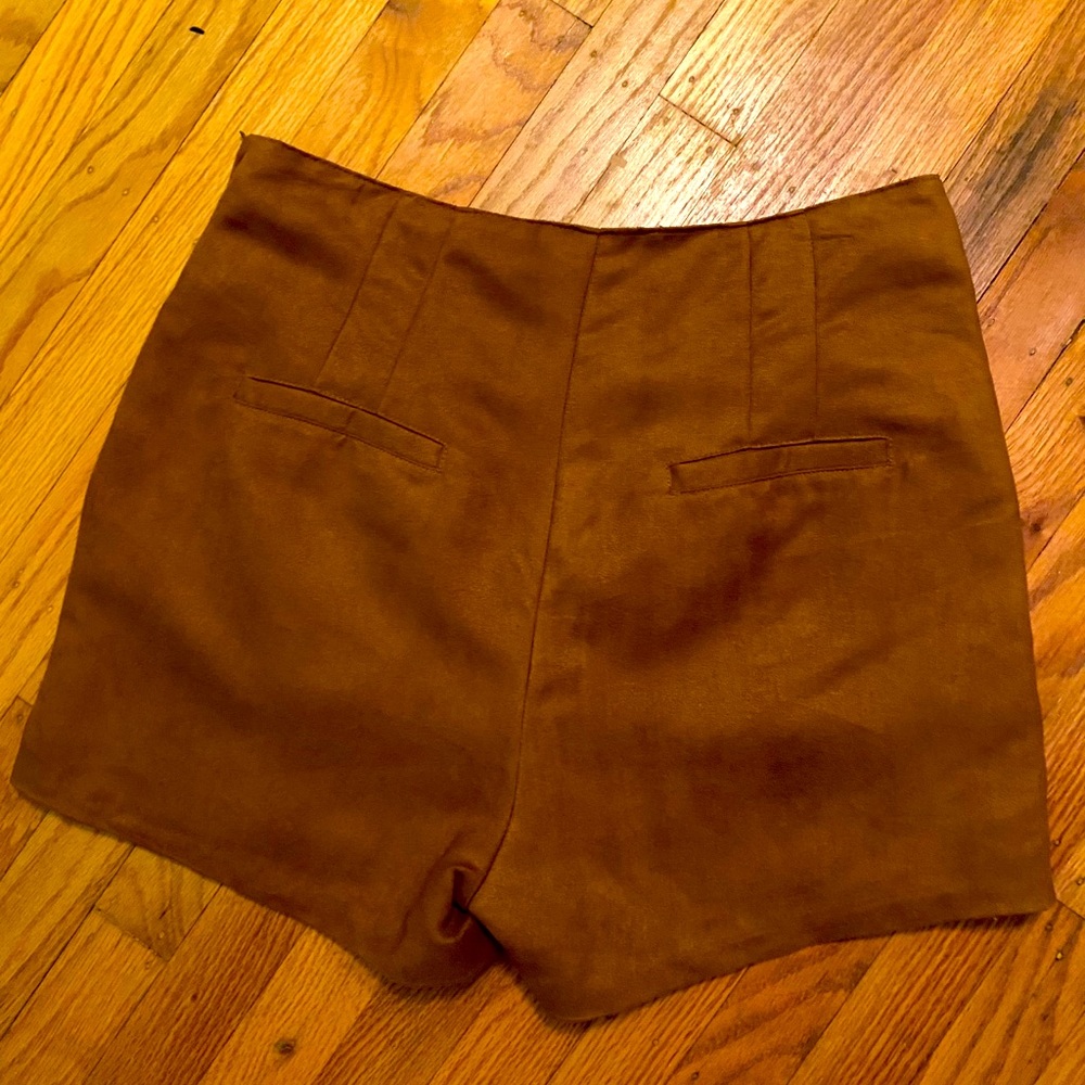 Ark & Co high-waisted suede shorts